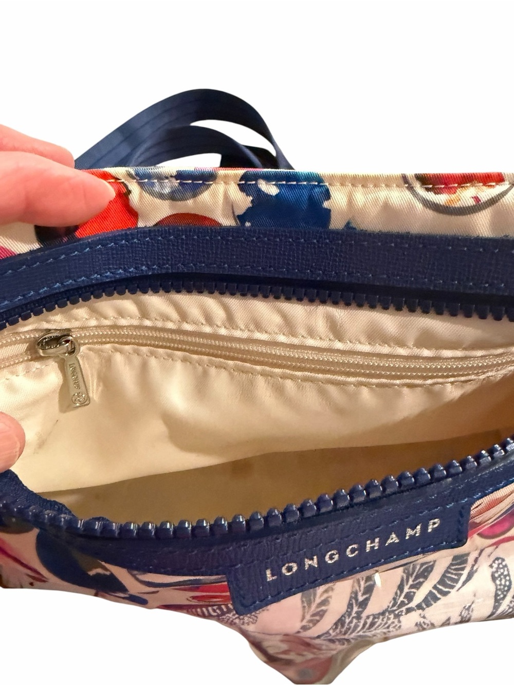 Longchamp Vintage Crossbody Bag with Multicolor Dot Print and Dustbag - Picture 4 of 8